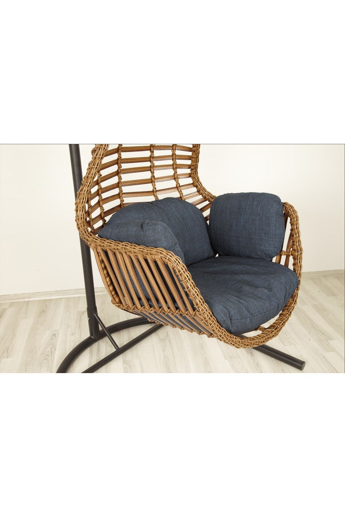 Sardinya Rattan Tek Kişilik Bahçe Salıncağı Bahçe Mobilyası Balkon Salıncağı Ev Salıncağı