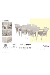 Garden İbiza Rattan 90x160 Bahçe&Balkon&Teras Masa Takımı