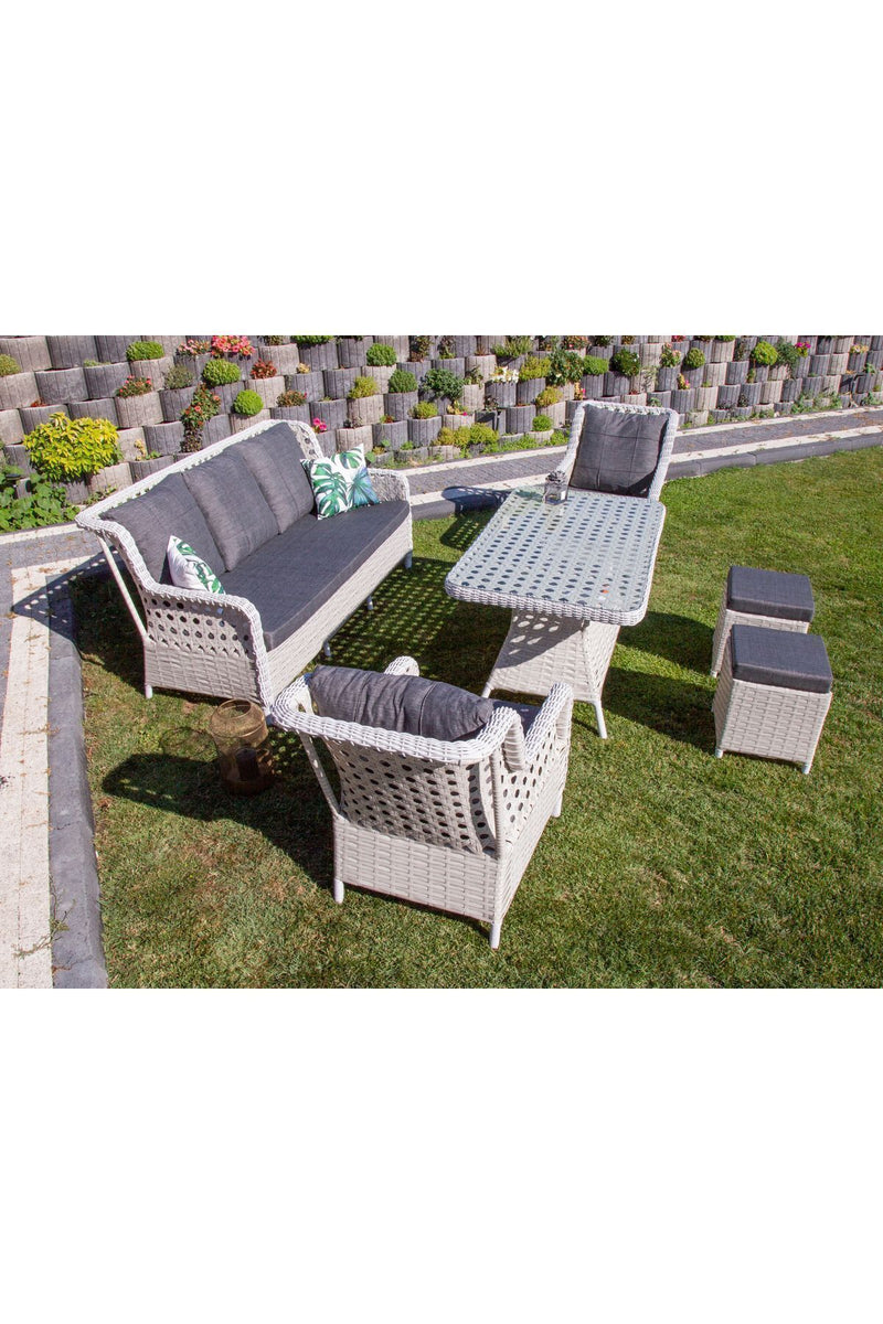 Garden Marsilya Rattan Bahçe Balkon Mobilyası 3+1+1+2puf ve Masa