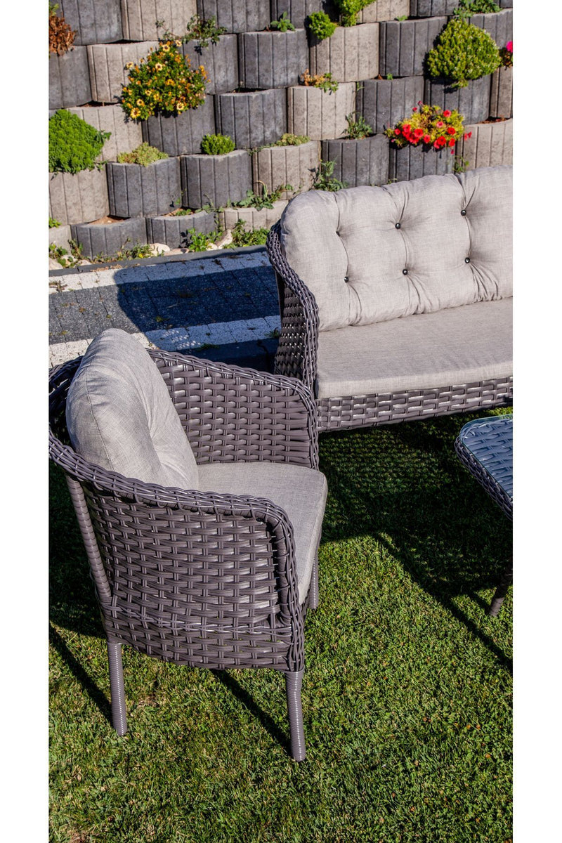 Garden cannes Rattan Bahçe Balkon Mobilyası 2+1+1 ve Masa