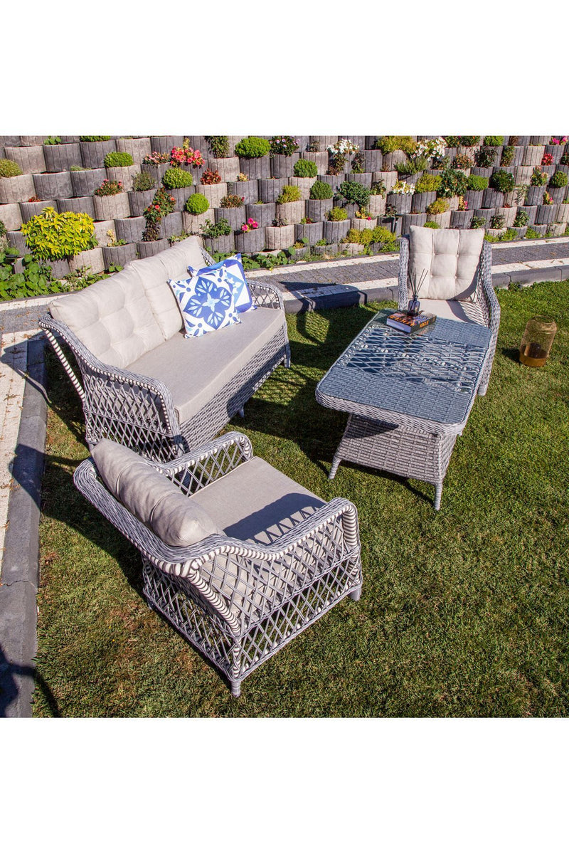 Garden Monaco Rattan Bahçe Balkon Mobilyası 2+1+1 ve Masa