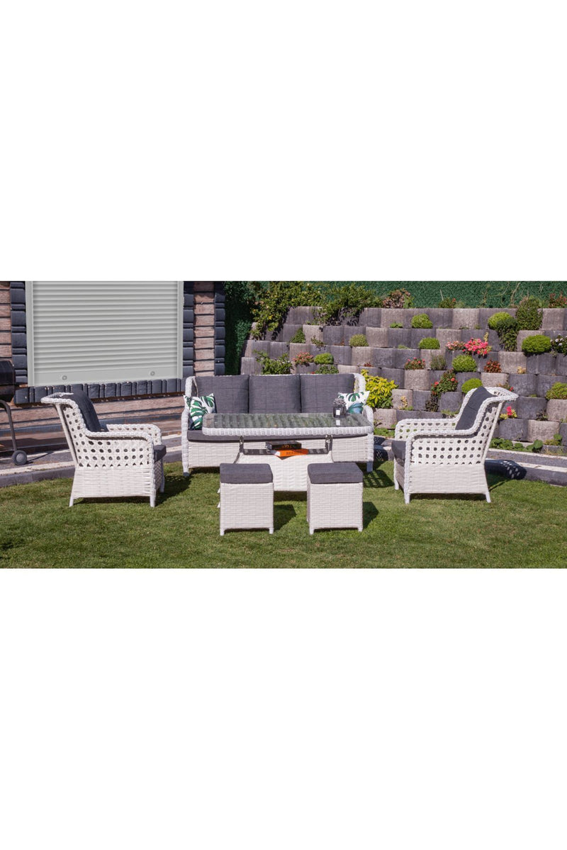 Garden Marsilya Rattan Bahçe Balkon Mobilyası 3+1+1+2puf ve Masa