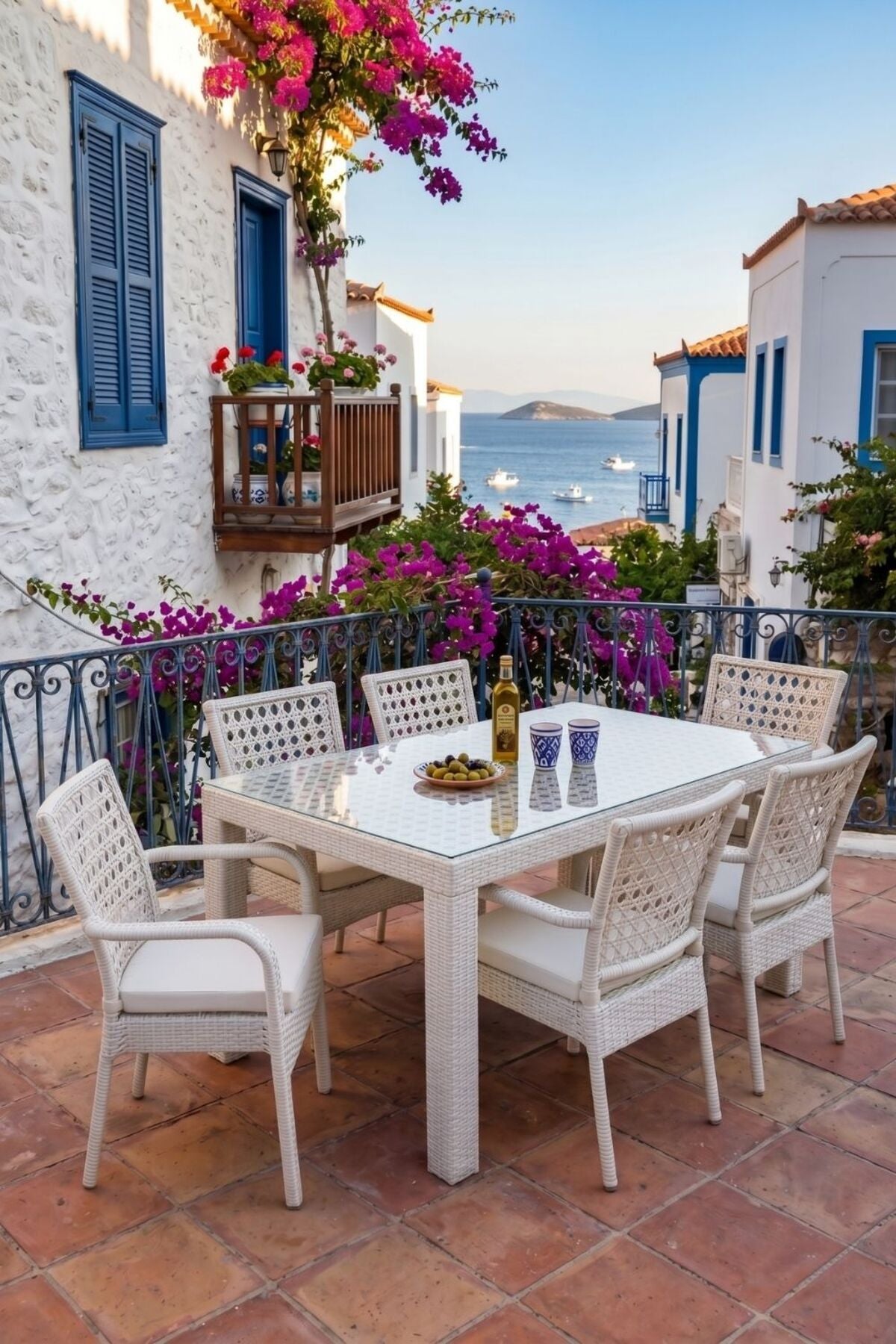Garden İbiza Rattan 90x160 Bahçe&Balkon&Teras Masa Takımı