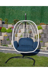 Capri Rattan Tek Kişilik Bahçe Salıncağı Bahçe Mobilyası Balkon Salıncağı