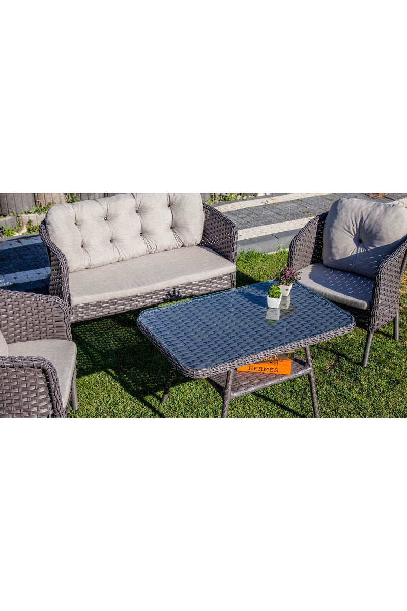 Garden cannes Rattan Bahçe Balkon Mobilyası 2+1+1 ve Masa