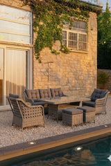 Garden Marsilya Rattan Bahçe Balkon Mobilyası 3+1+1+2puf ve Masa
