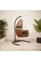 Sardinya Rattan Tek Kişilik Bahçe Salıncağı Bahçe Mobilyası Balkon Salıncağı Ev Salıncağı