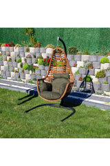 Sardinya Rattan Tek Kişilik Bahçe Salıncağı Bahçe Mobilyası Balkon Salıncağı Ev Salıncağı
