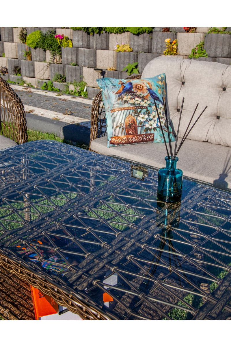 Garden Nice Rattan Bahçe Balkon Mobilyası 2+1+1 ve Masa