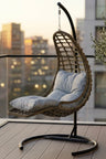 Relax Rattan Tek Kişilik Bahçe Salıncağı Bahçe Mobilyası Balkon Salıncağı Ev Salıncağı Ayak Uzatmalı