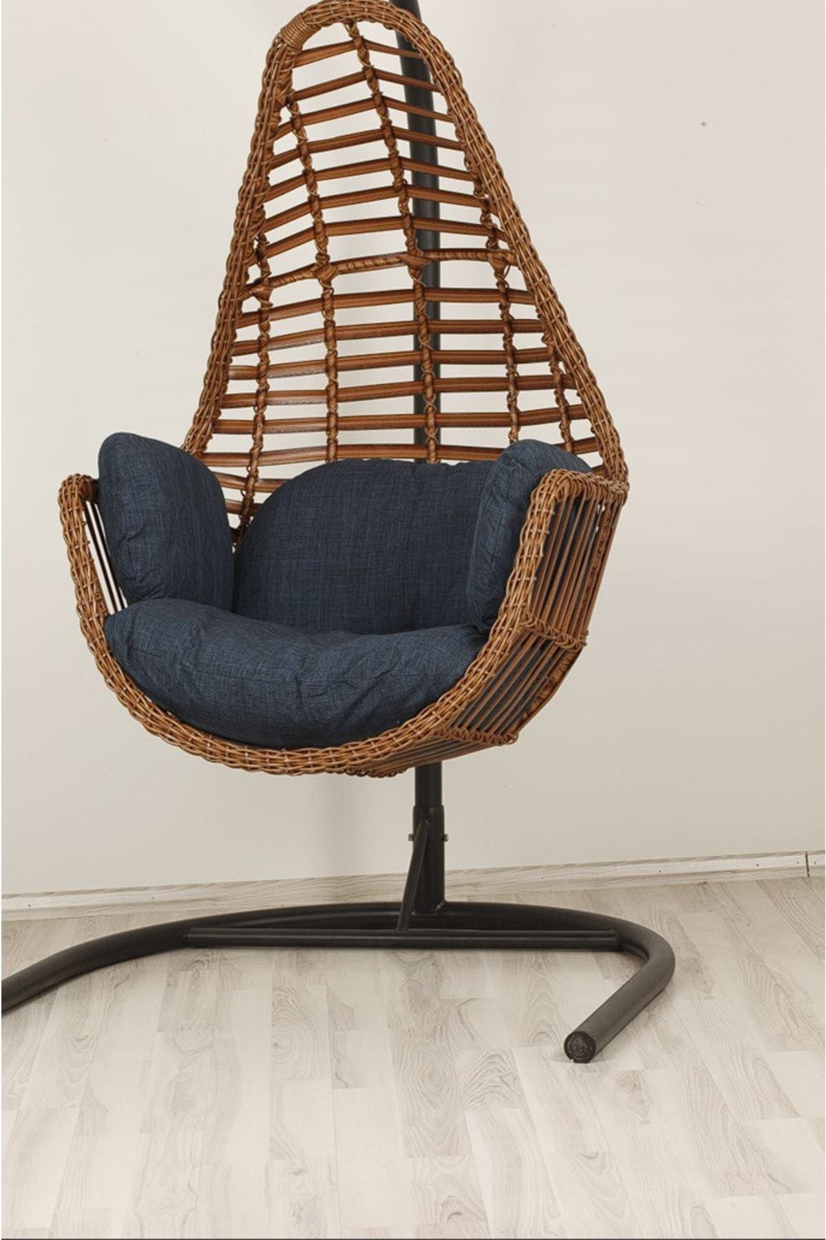 Sardinya Rattan Tek Kişilik Bahçe Salıncağı Bahçe Mobilyası Balkon Salıncağı Ev Salıncağı