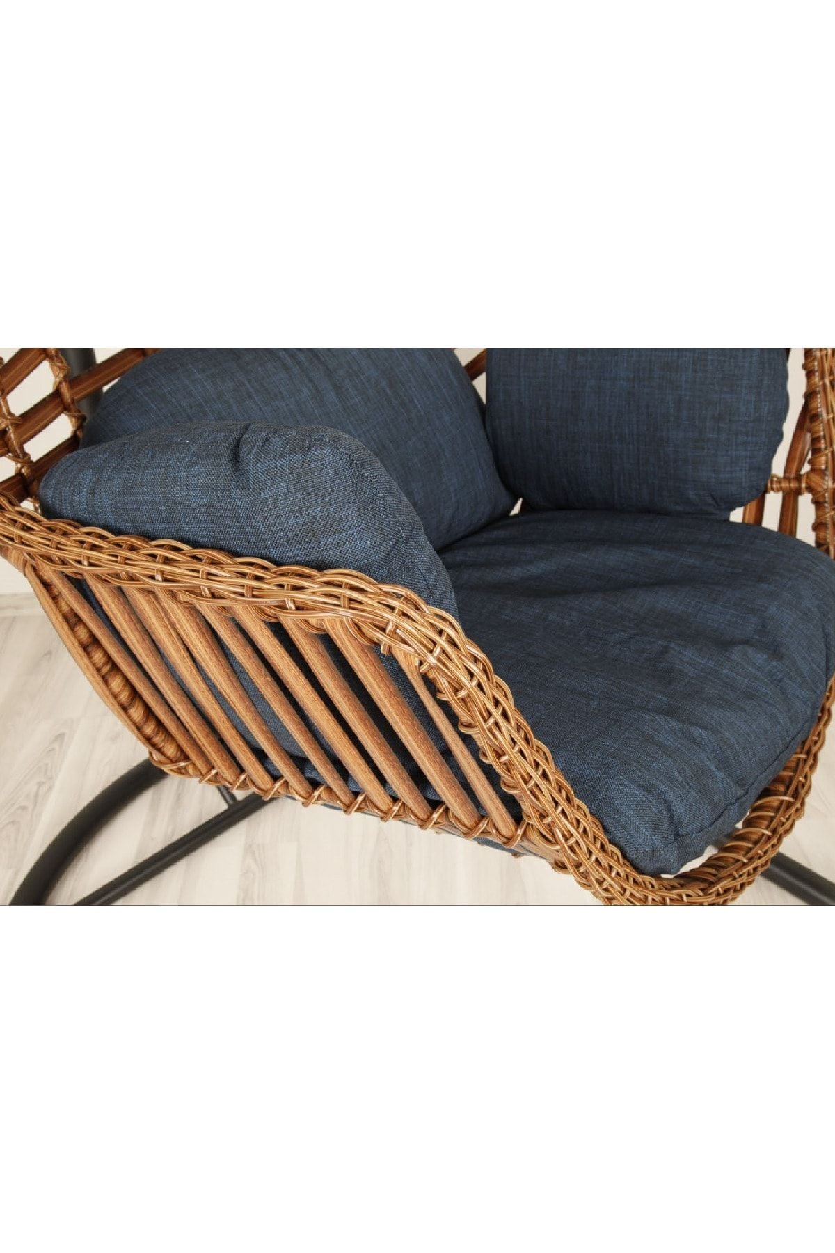 Sardinya Rattan Tek Kişilik Bahçe Salıncağı Bahçe Mobilyası Balkon Salıncağı Ev Salıncağı