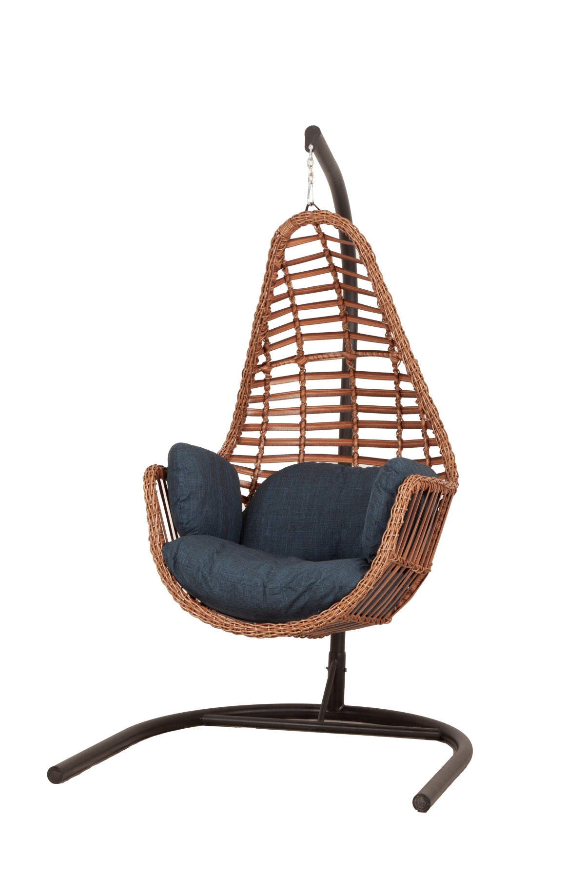 Sardinya Yeşil Rattan Tek Kişilik Bahçe Balkon Salıncağı Armut 120 Kg