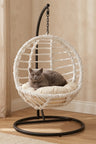 Ayaklı Rattan Kedi Salıncağı Kedi Yatağı Minderli 44x50 cm