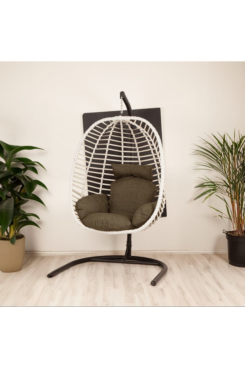 Capri Rattan Tek Kişilik Bahçe Salıncağı Bahçe Mobilyası Balkon Salıncağı