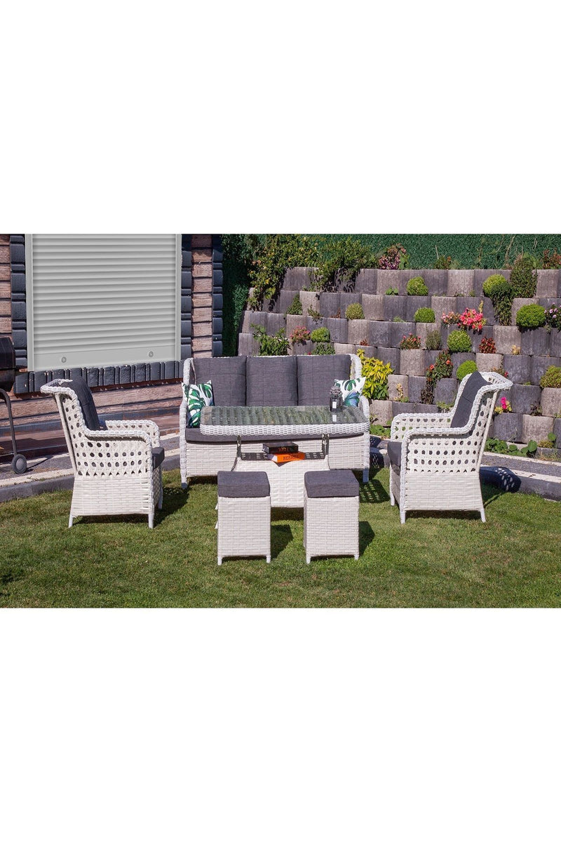 Garden Marsilya Rattan Bahçe Balkon Mobilyası 3+1+1+2puf ve Masa