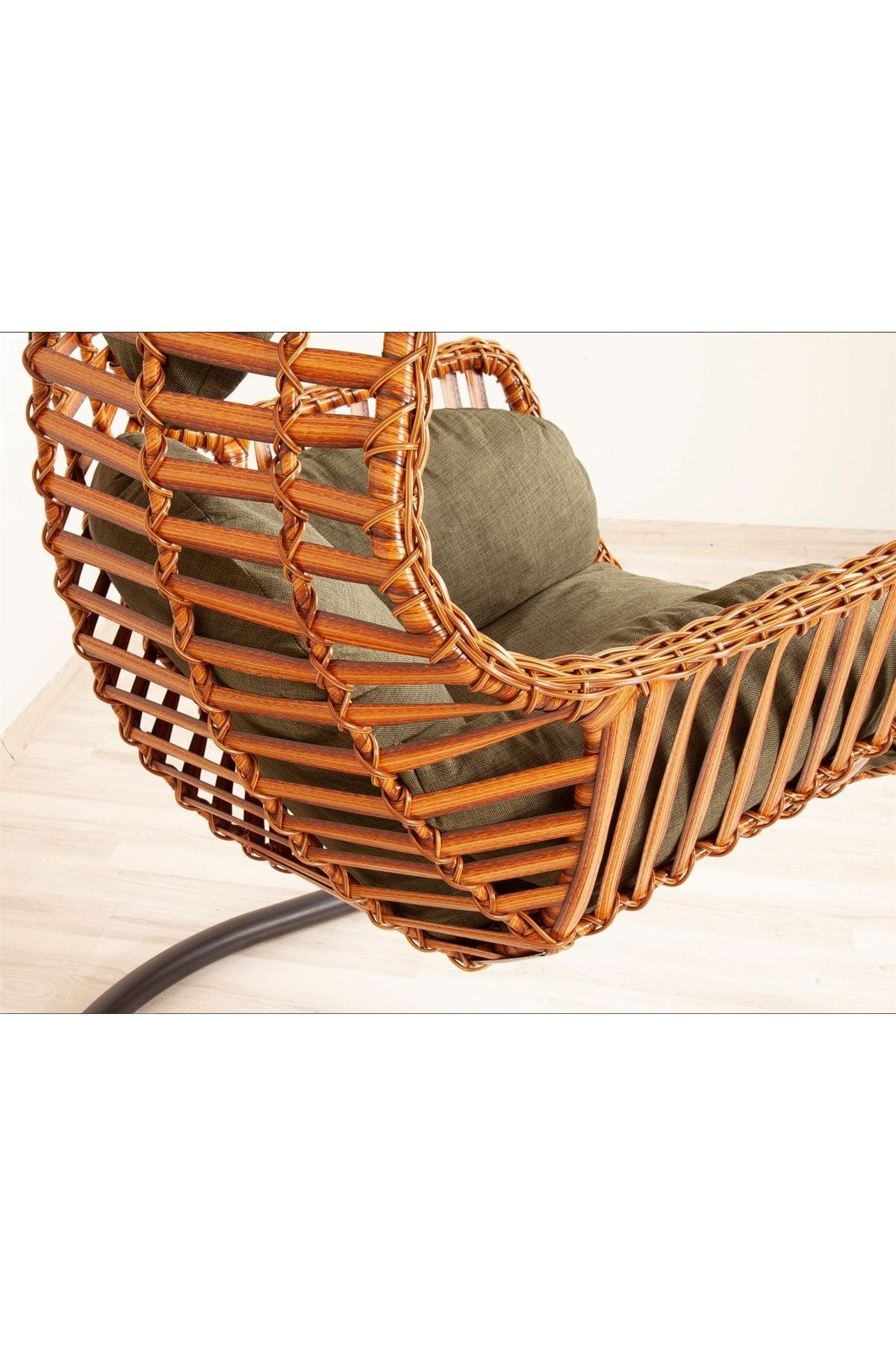 Sardinya Rattan Tek Kişilik Bahçe Salıncağı Bahçe Mobilyası Balkon Salıncağı Ev Salıncağı