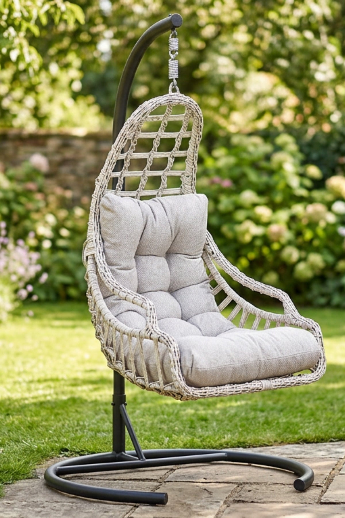 Split Tek Kişilik Bahçe Salıncağı Balkon Salıncağı Ayaklı Rattan Salıncak
