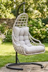 Split Tek Kişilik Bahçe Salıncağı Balkon Salıncağı Ayaklı Rattan Salıncak